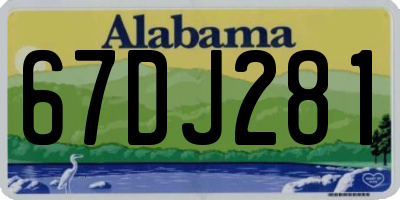 AL license plate 67DJ281