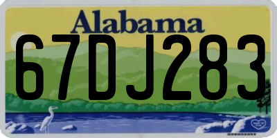 AL license plate 67DJ283