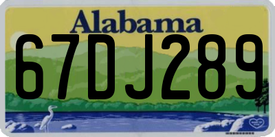 AL license plate 67DJ289