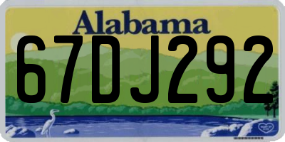 AL license plate 67DJ292