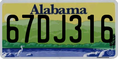 AL license plate 67DJ316