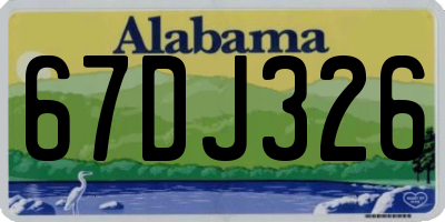 AL license plate 67DJ326
