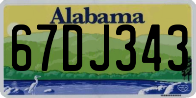 AL license plate 67DJ343