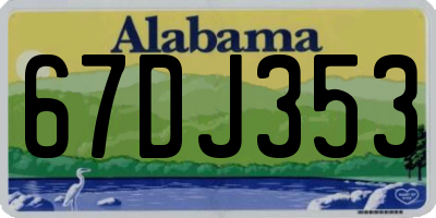 AL license plate 67DJ353
