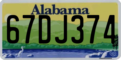 AL license plate 67DJ374