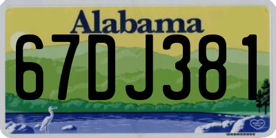 AL license plate 67DJ381