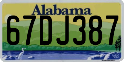 AL license plate 67DJ387