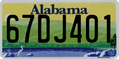 AL license plate 67DJ401