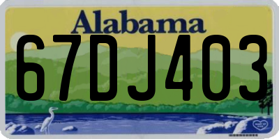 AL license plate 67DJ403