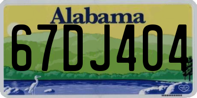 AL license plate 67DJ404