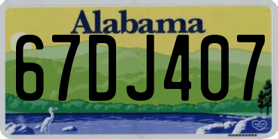 AL license plate 67DJ407