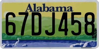 AL license plate 67DJ458