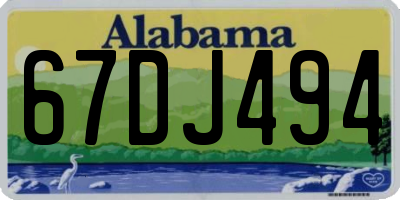 AL license plate 67DJ494