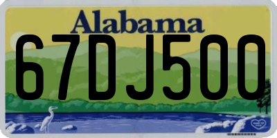 AL license plate 67DJ500