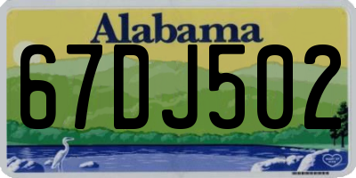 AL license plate 67DJ502