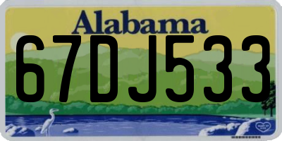 AL license plate 67DJ533