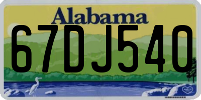 AL license plate 67DJ540