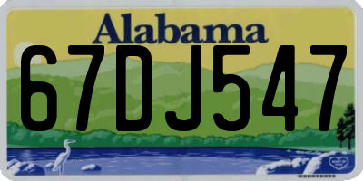 AL license plate 67DJ547