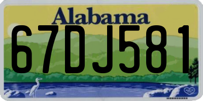 AL license plate 67DJ581