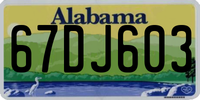 AL license plate 67DJ603