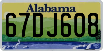 AL license plate 67DJ608