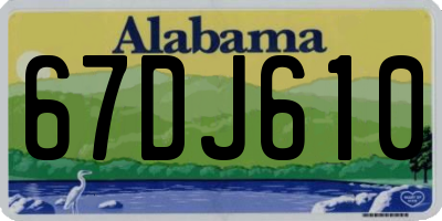 AL license plate 67DJ610