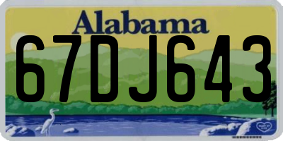 AL license plate 67DJ643