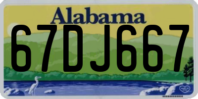 AL license plate 67DJ667