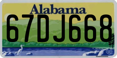 AL license plate 67DJ668