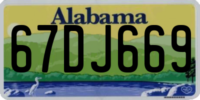 AL license plate 67DJ669