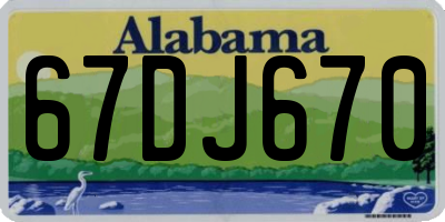 AL license plate 67DJ670