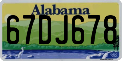 AL license plate 67DJ678