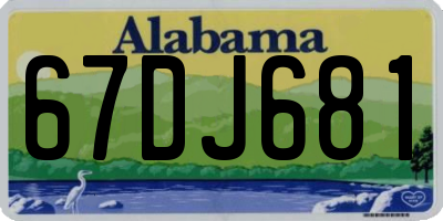 AL license plate 67DJ681