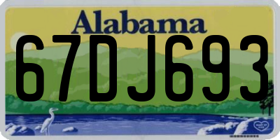 AL license plate 67DJ693