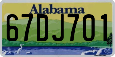 AL license plate 67DJ701