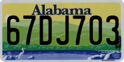 AL license plate 67DJ703