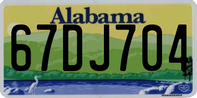 AL license plate 67DJ704