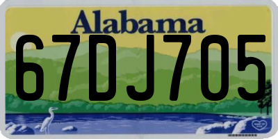 AL license plate 67DJ705