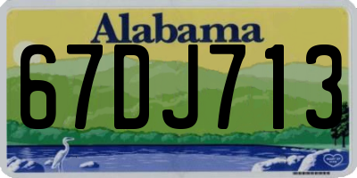 AL license plate 67DJ713