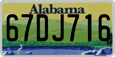 AL license plate 67DJ716