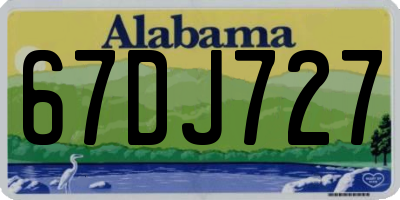 AL license plate 67DJ727