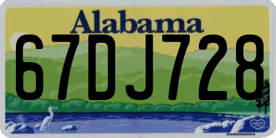 AL license plate 67DJ728