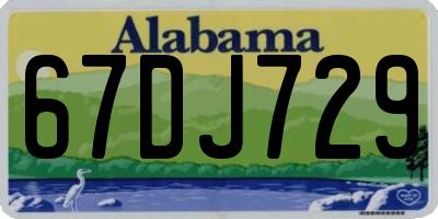 AL license plate 67DJ729
