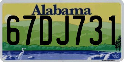 AL license plate 67DJ731