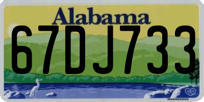 AL license plate 67DJ733