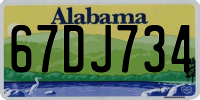 AL license plate 67DJ734