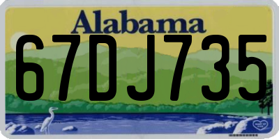 AL license plate 67DJ735