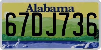 AL license plate 67DJ736