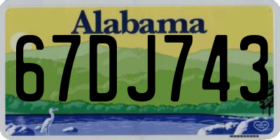 AL license plate 67DJ743