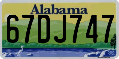 AL license plate 67DJ747